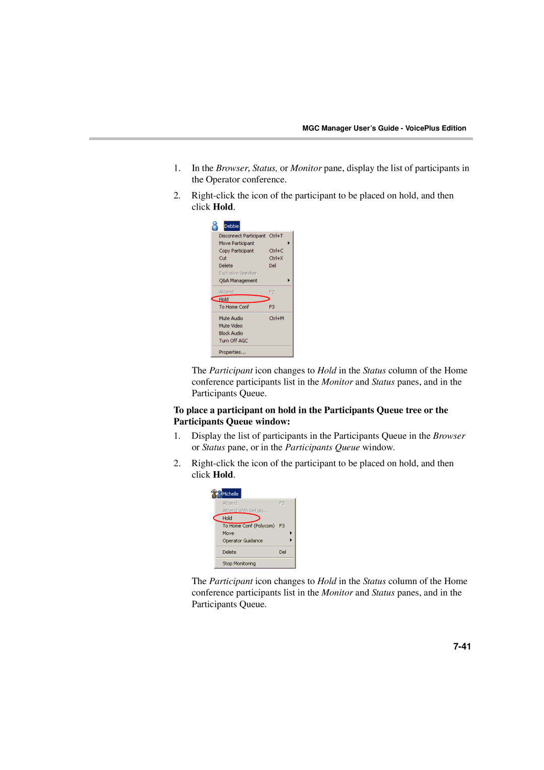 Polycom DOC2066F manual MGC Manager User’s Guide VoicePlus Edition 