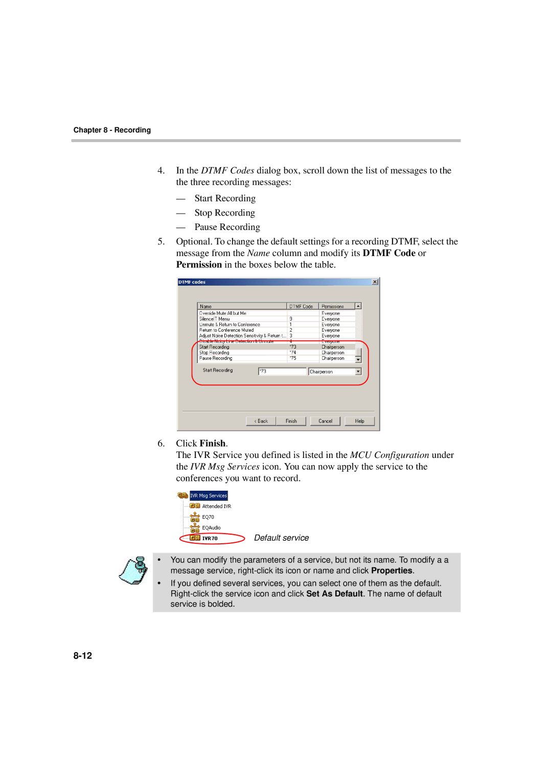 Polycom DOC2066F manual Default service 