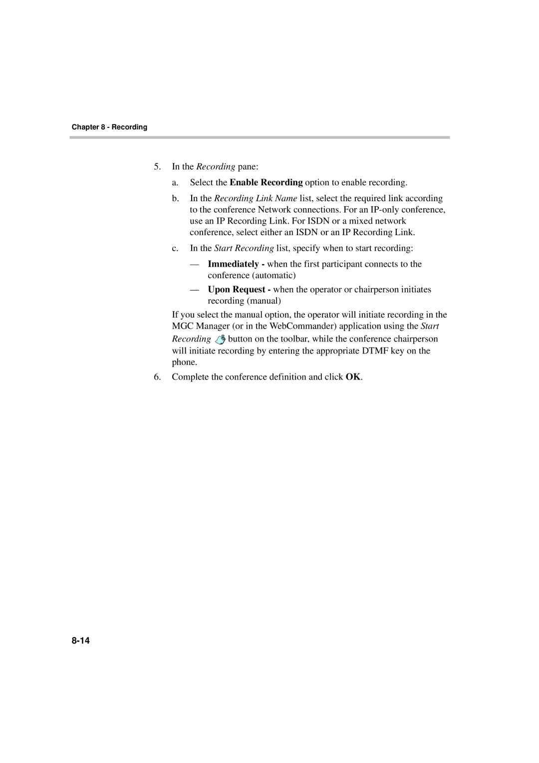 Polycom DOC2066F manual Recording 