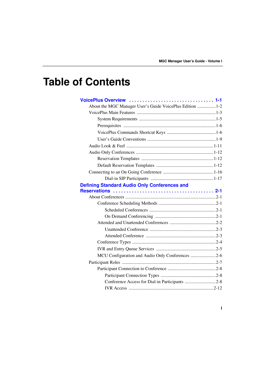 Polycom DOC2066F manual Table of Contents 