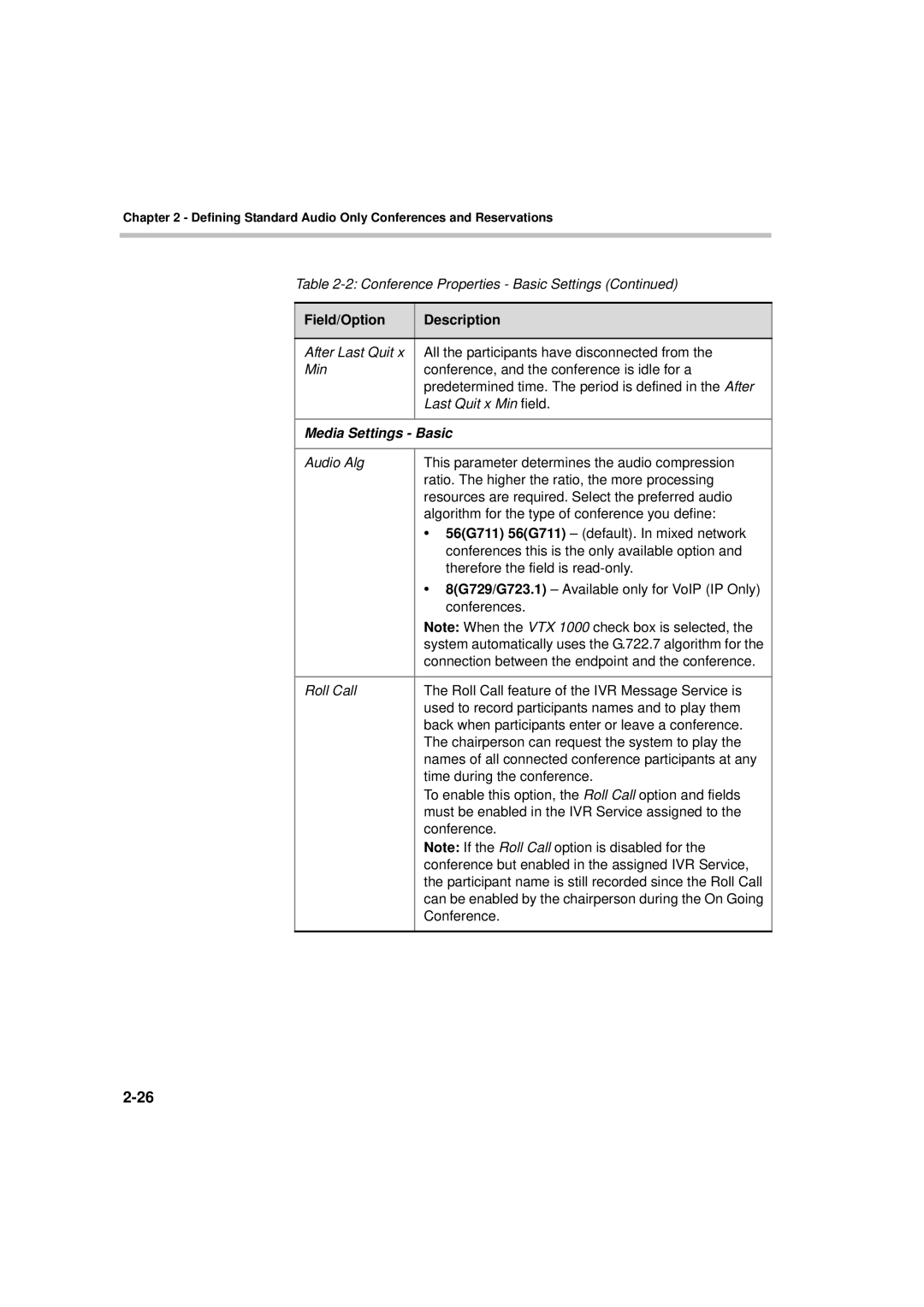 Polycom DOC2066F manual Media Settings Basic 