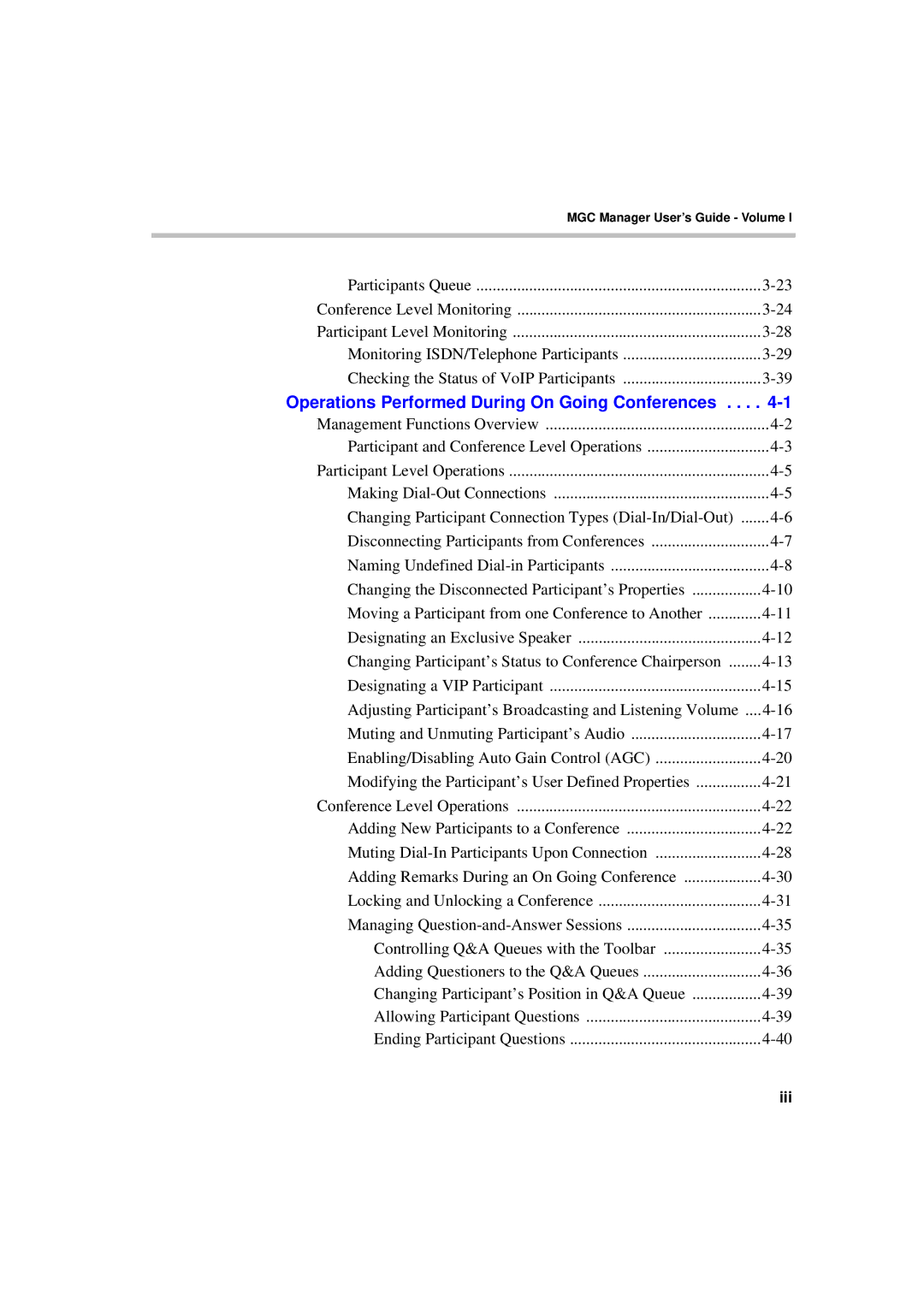 Polycom DOC2066F manual Operations Performed During On Going Conferences 