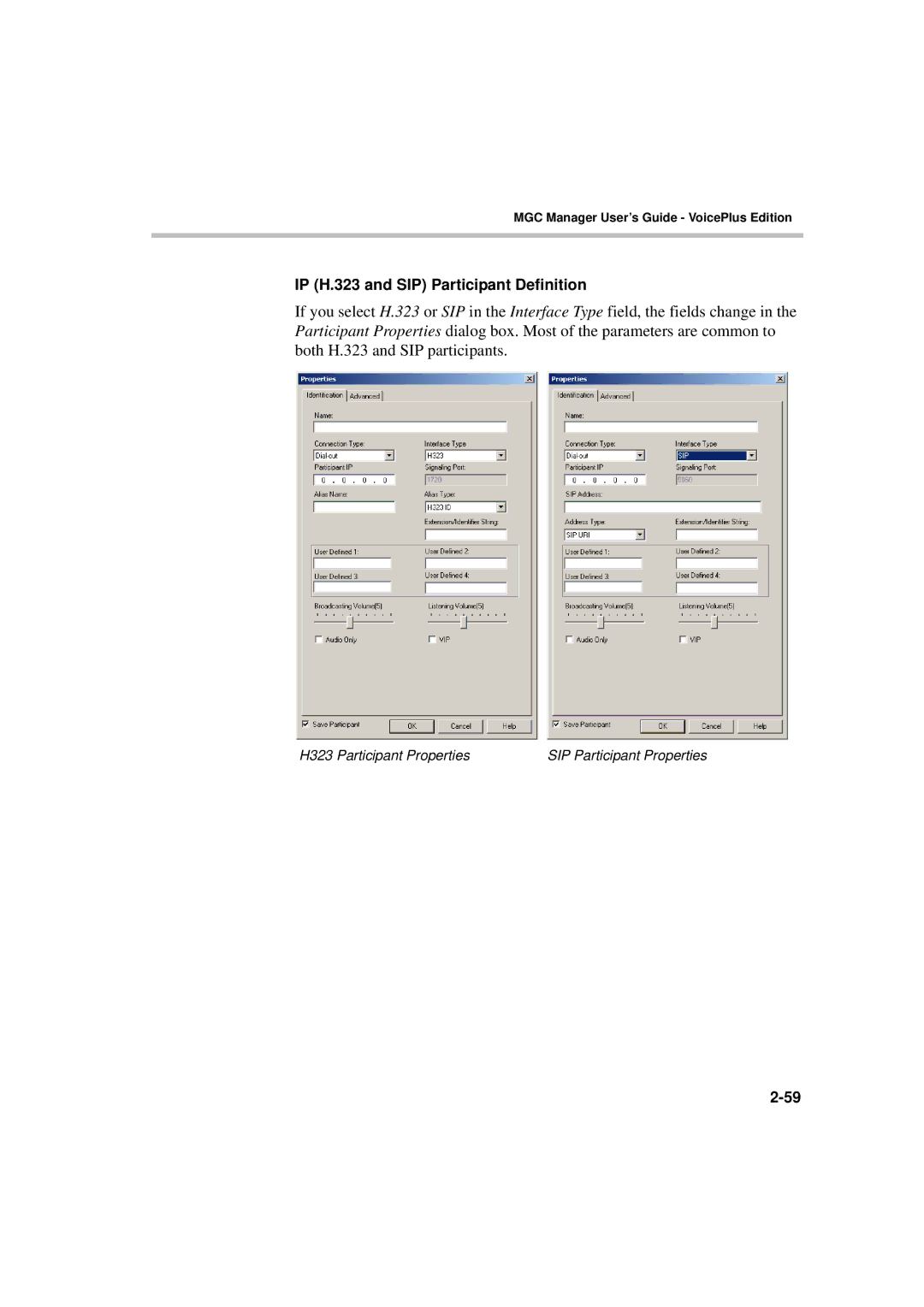 Polycom DOC2066F manual IP H.323 and SIP Participant Definition 