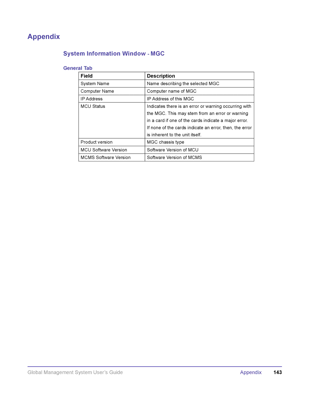 Polycom DOC2091A manual System Information Window MGC 