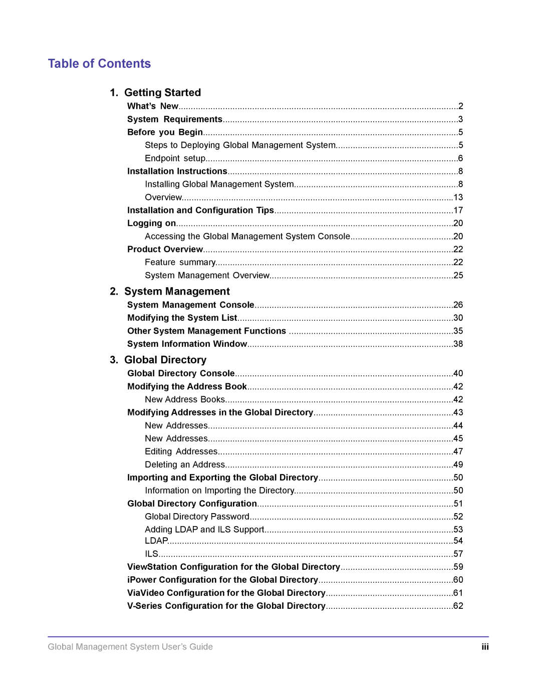 Polycom DOC2091A manual Table of Contents 