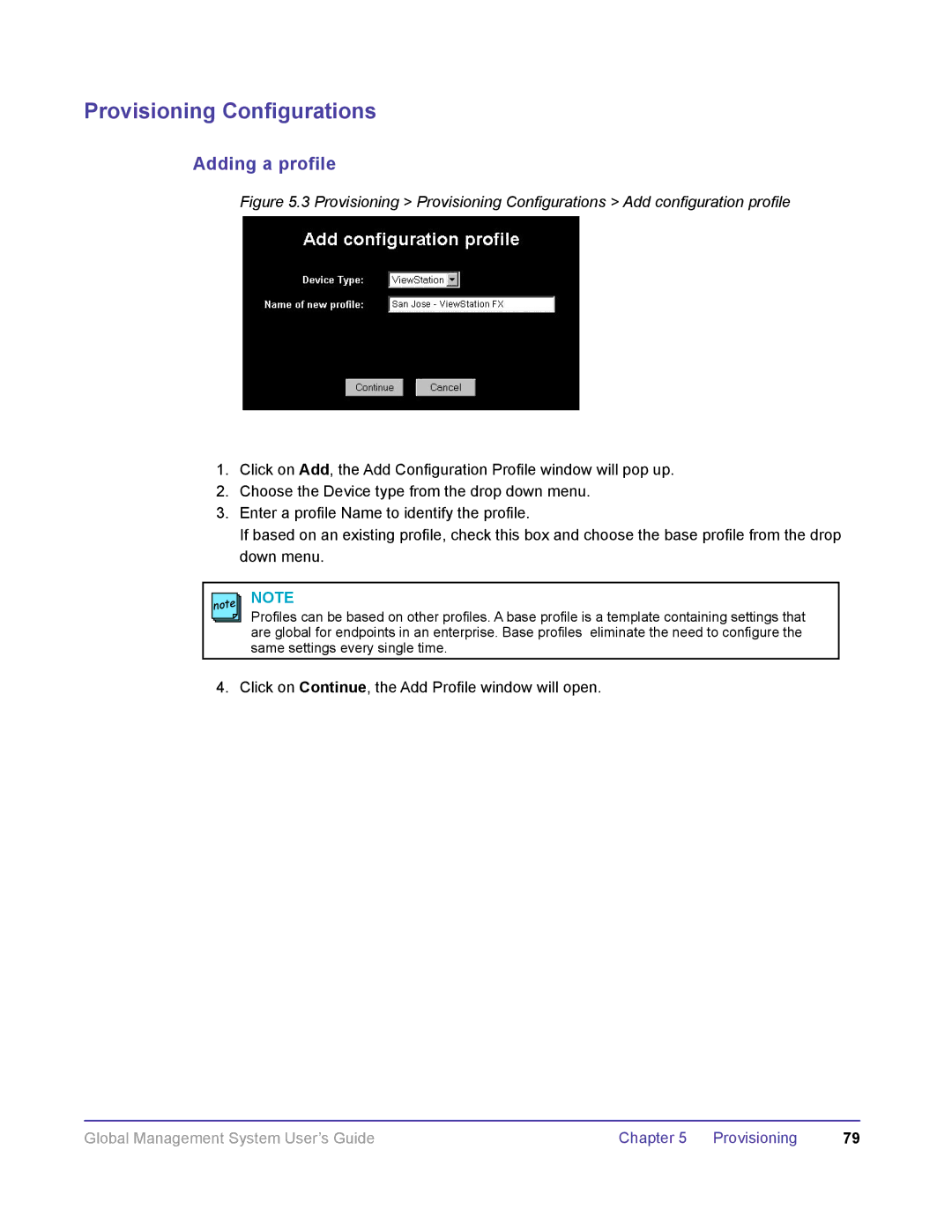 Polycom DOC2091A manual Adding a profile 