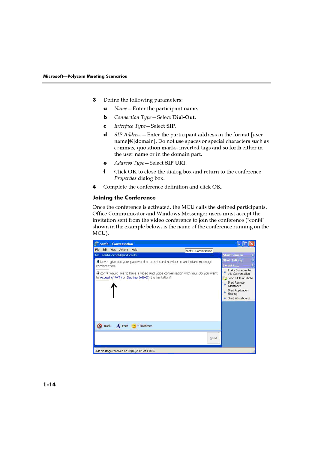 Polycom DOC2223A manual Joining the Conference 