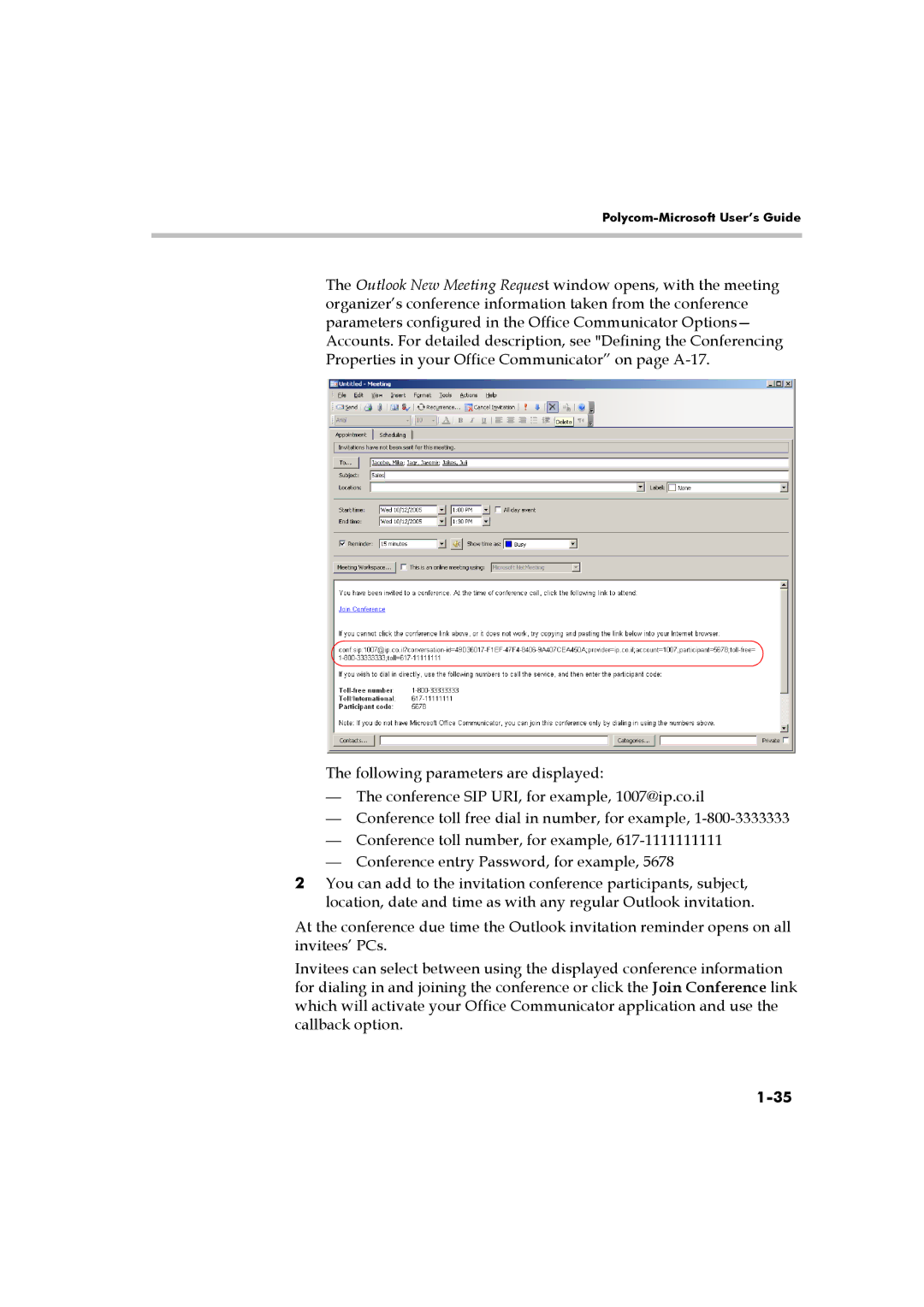 Polycom DOC2223A manual Polycom-Microsoft User’s Guide 