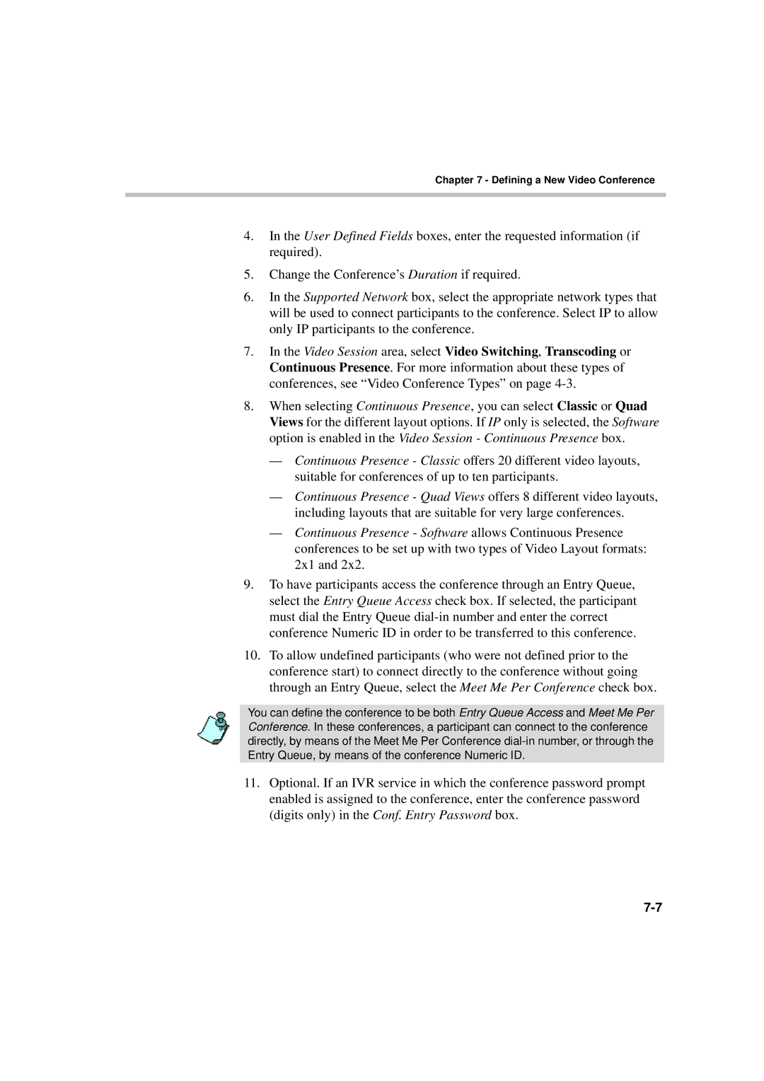 Polycom DOC2230A manual Defining a New Video Conference 