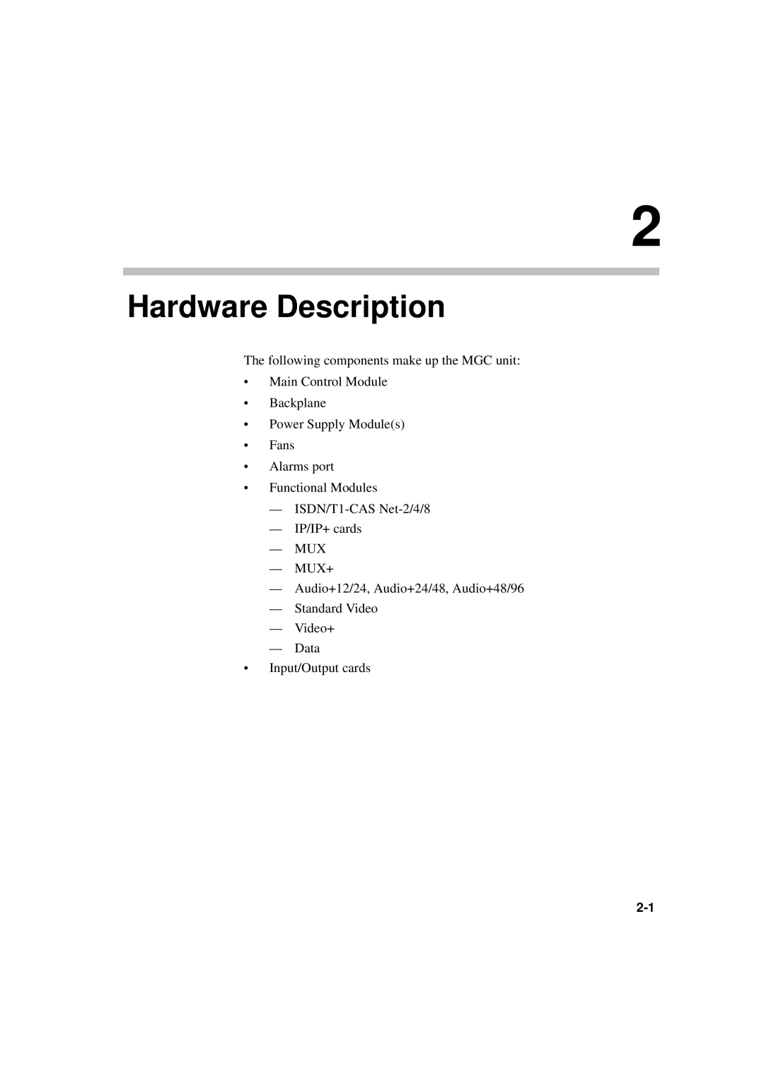 Polycom DOC2230A manual Hardware Description 