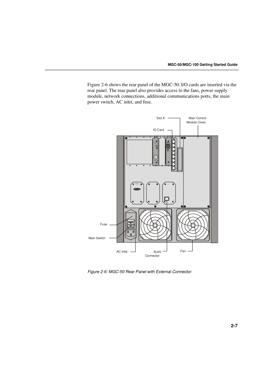 Polycom DOC2230A manual MGC-50 Rear Panel with External Connector 