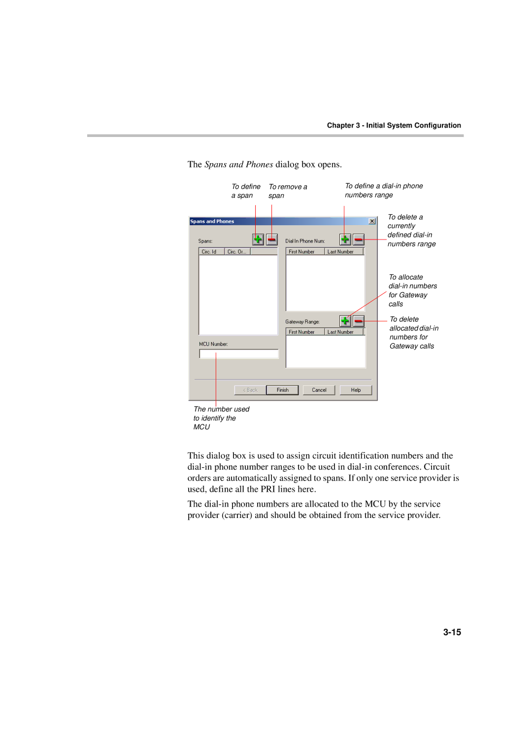 Polycom DOC2230A manual Spans and Phones dialog box opens 