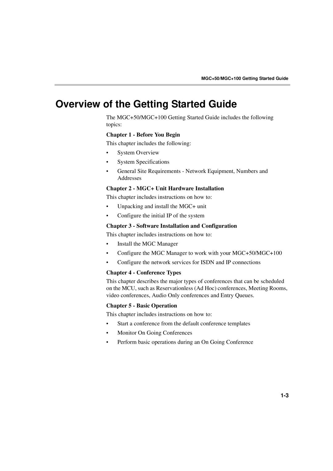 Polycom DOC2231A manual Overview of the Getting Started Guide 
