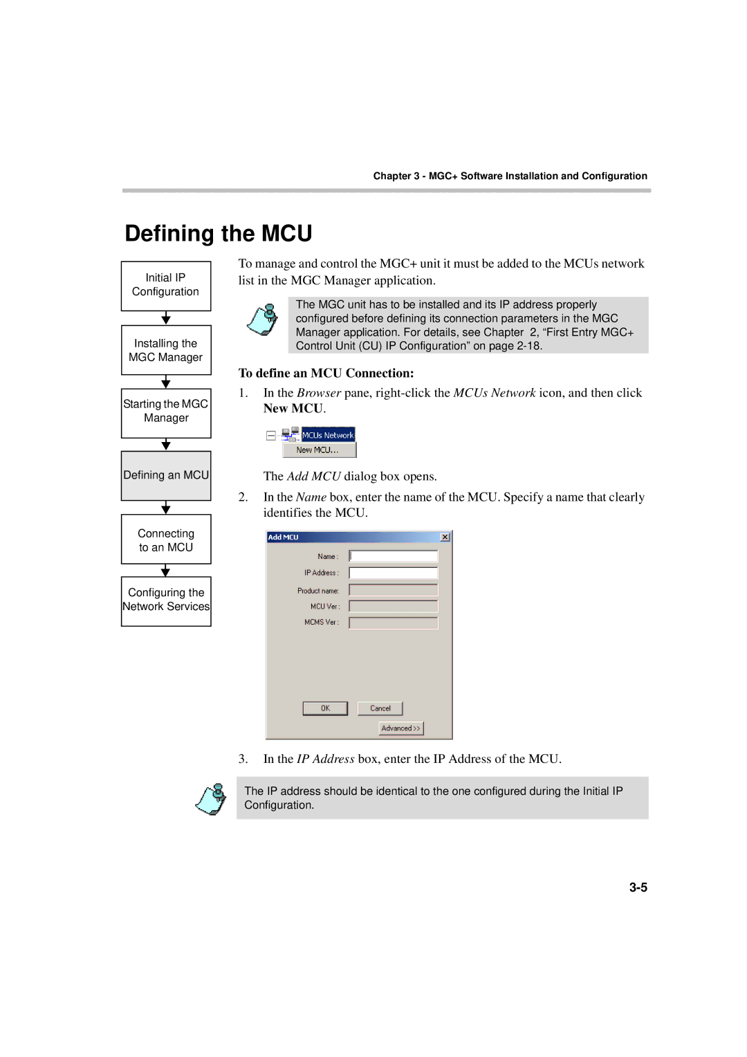 Polycom DOC2231A manual Defining the MCU, To define an MCU Connection 