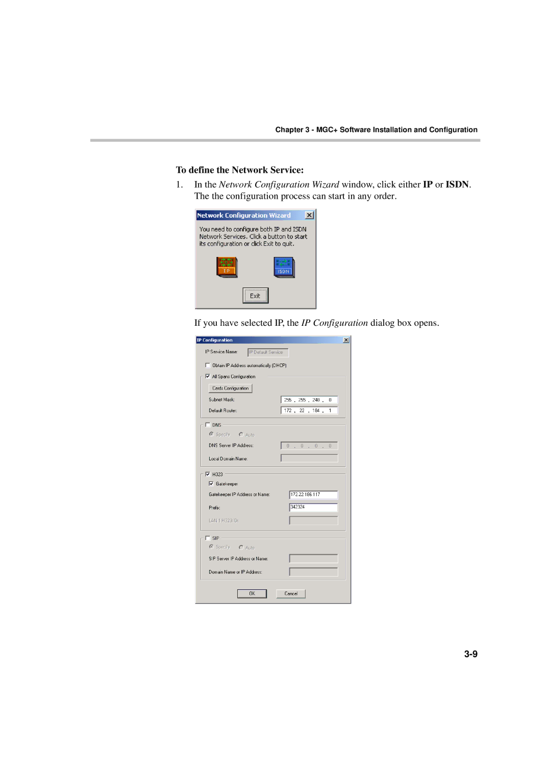 Polycom DOC2231A manual To define the Network Service 