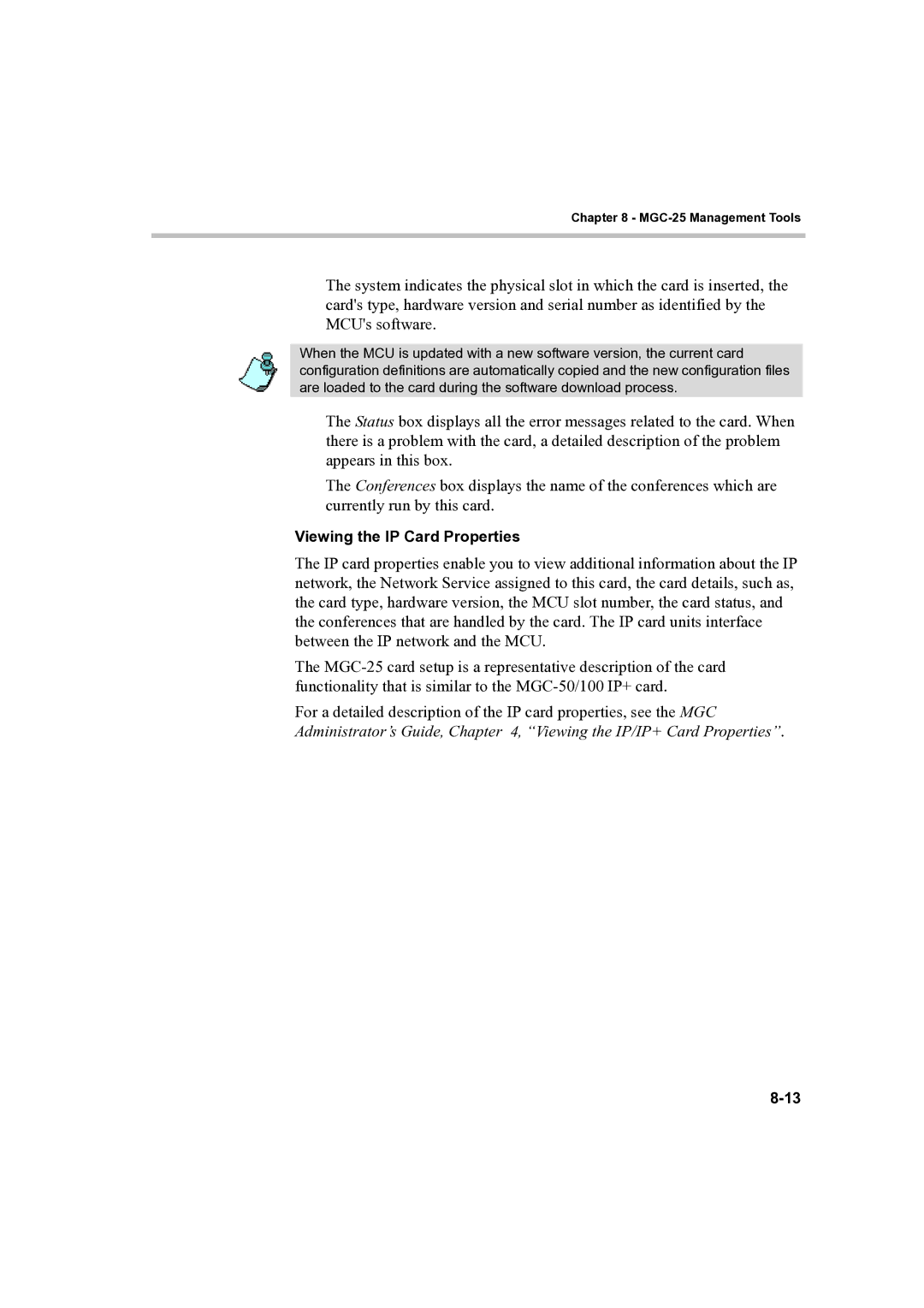 Polycom DOC2232A manual Viewing the IP Card Properties 