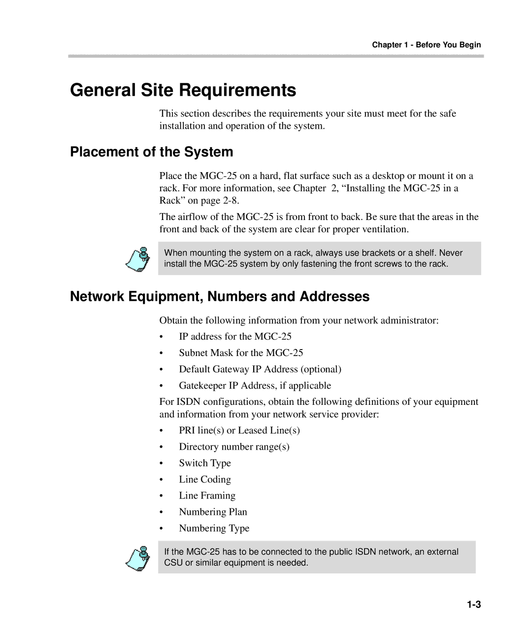 Polycom DOC2232A manual General Site Requirements, Placement of the System, Network Equipment, Numbers and Addresses 