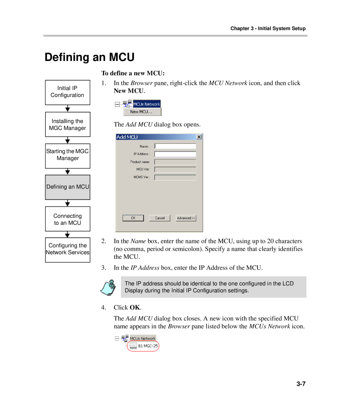 Polycom DOC2232A manual Defining an MCU, To define a new MCU 