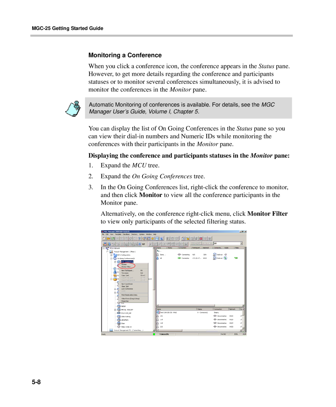 Polycom DOC2232A manual Expand the On Going Conferences tree 