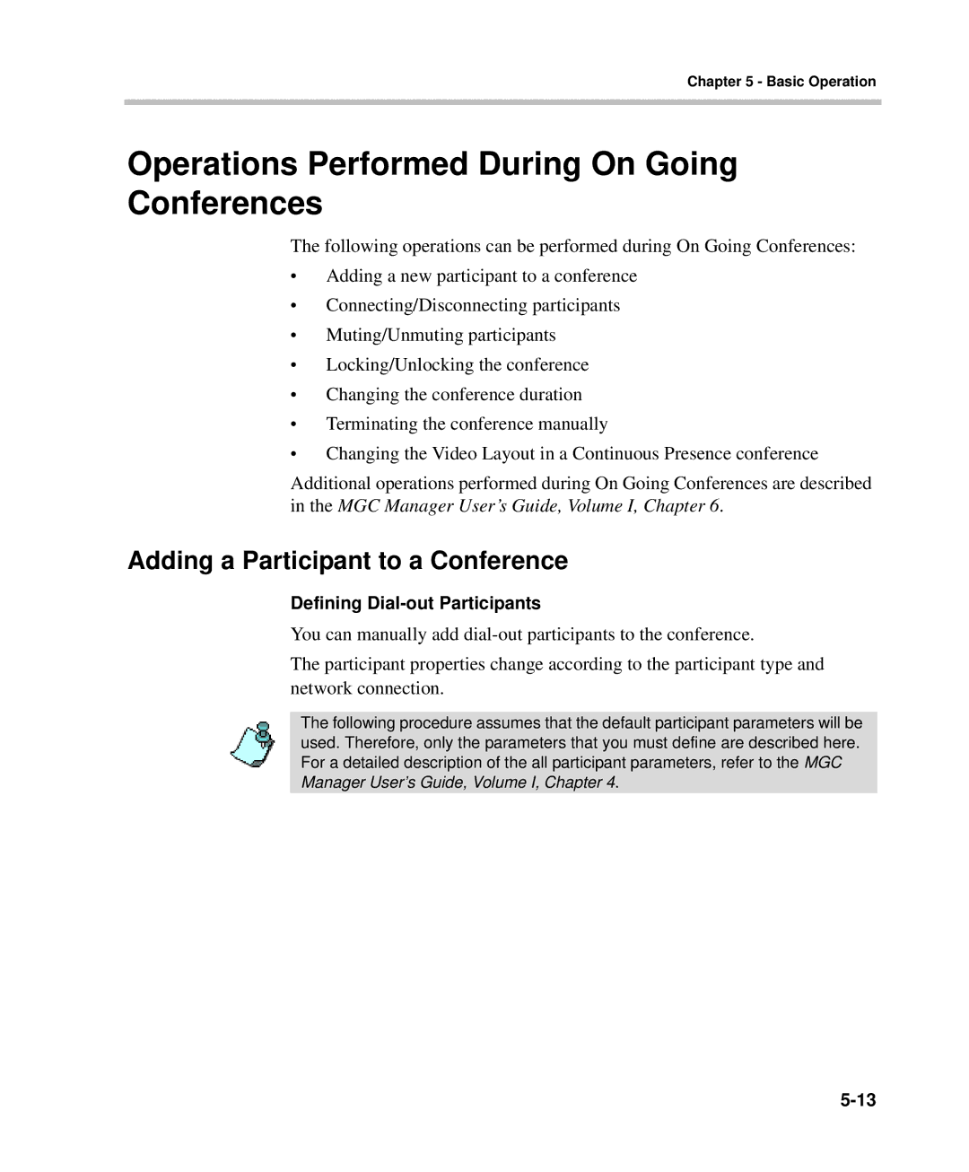 Polycom DOC2232A manual Operations Performed During On Going Conferences, Adding a Participant to a Conference 