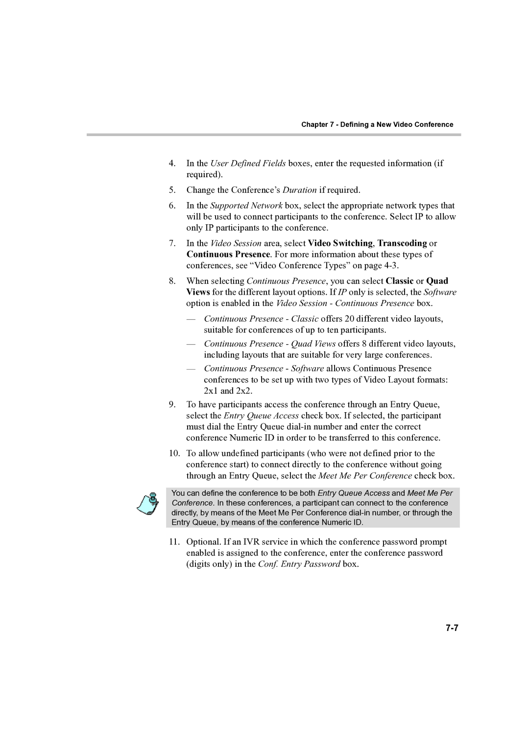 Polycom DOC2232A manual Defining a New Video Conference 