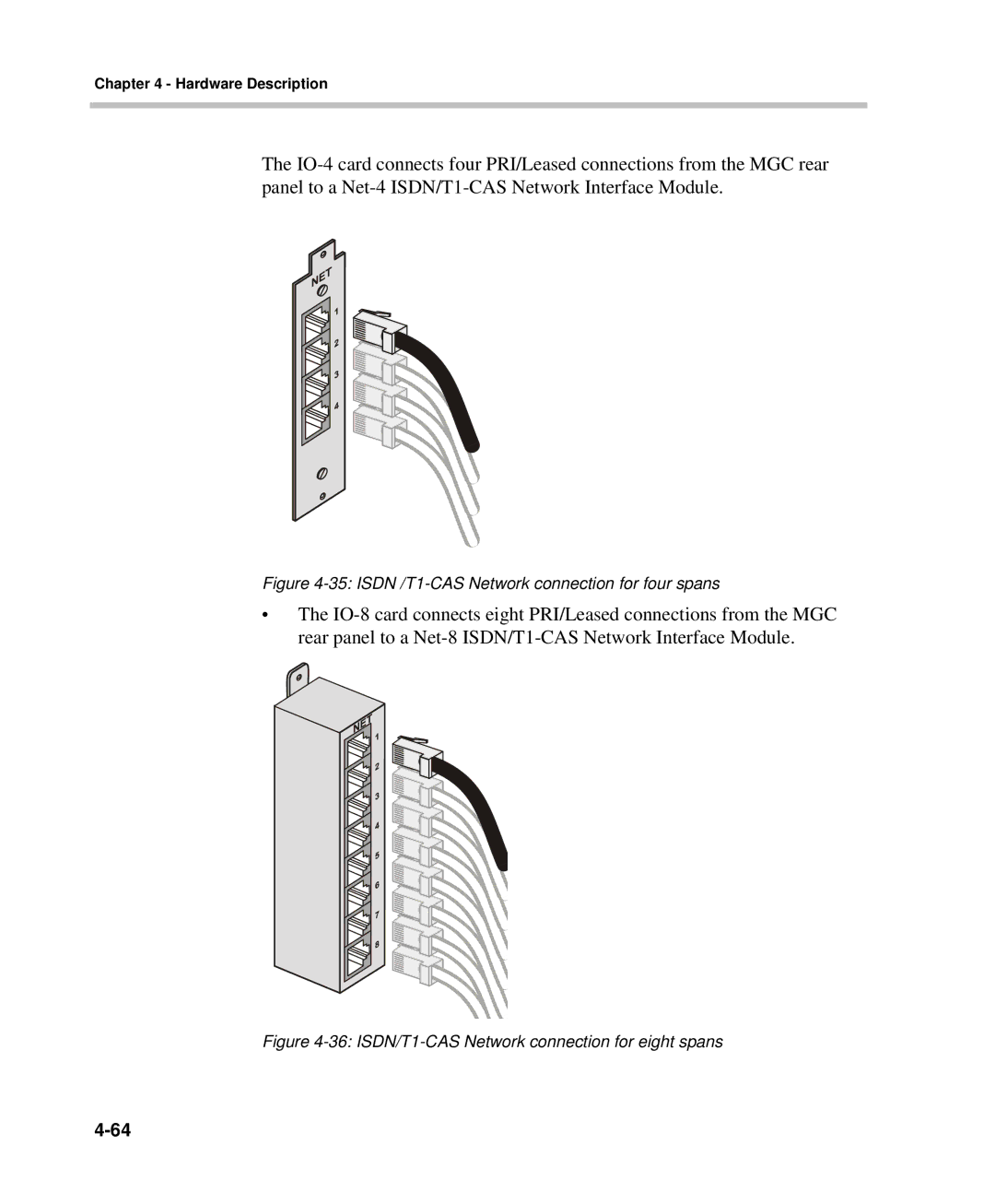 Polycom DOC2237A manual Isdn /T1-CAS Network connection for four spans 