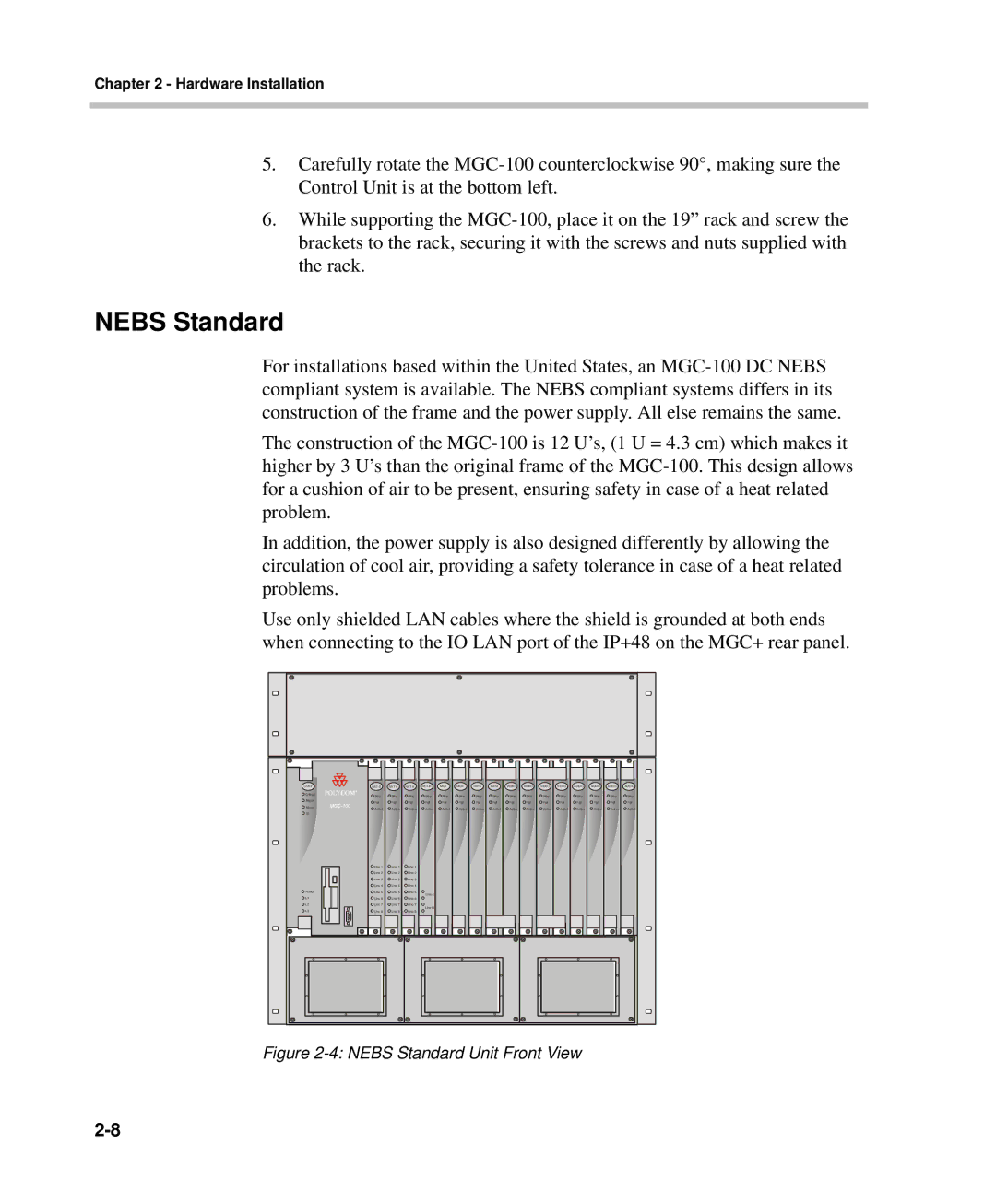 Polycom DOC2237A manual Nebs Standard Unit Front View 