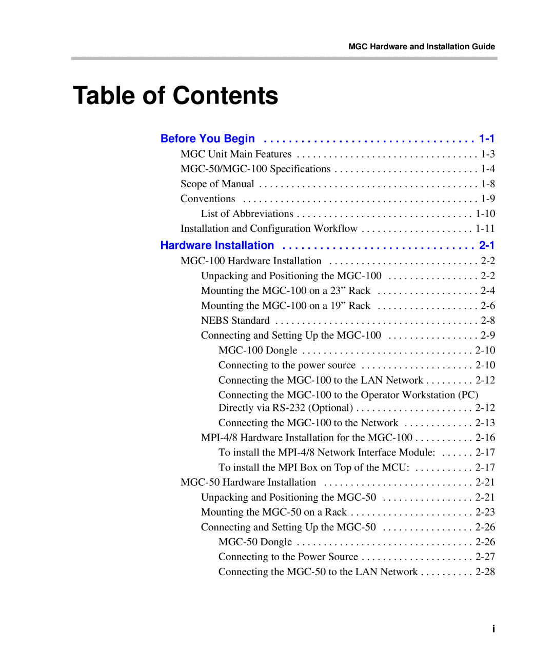 Polycom DOC2237A manual Table of Contents 