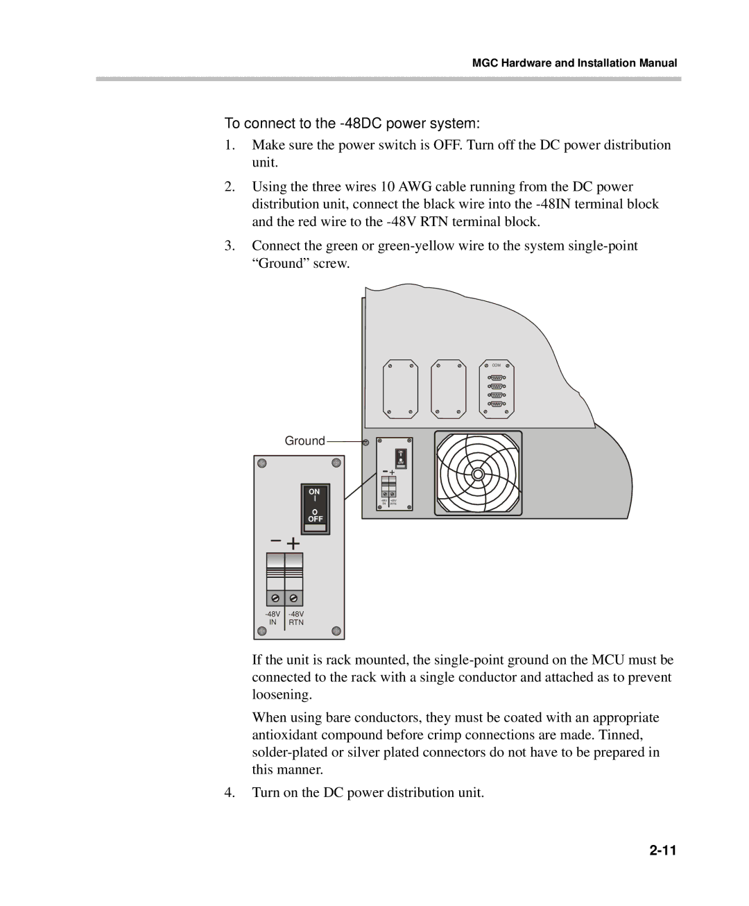 Polycom DOC2237A manual To connect to the -48DC power system 