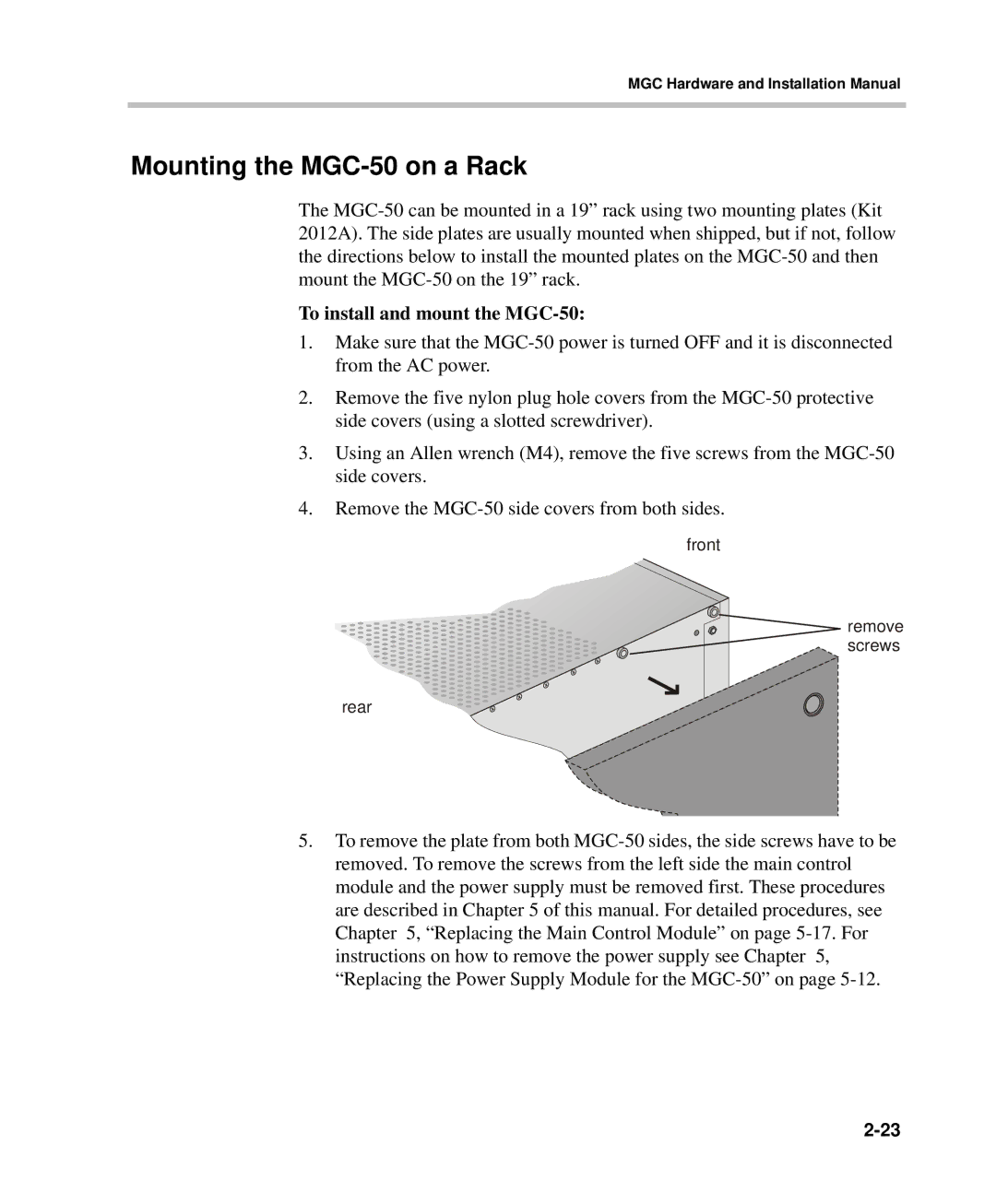 Polycom DOC2237A manual Mounting the MGC-50 on a Rack, To install and mount the MGC-50 