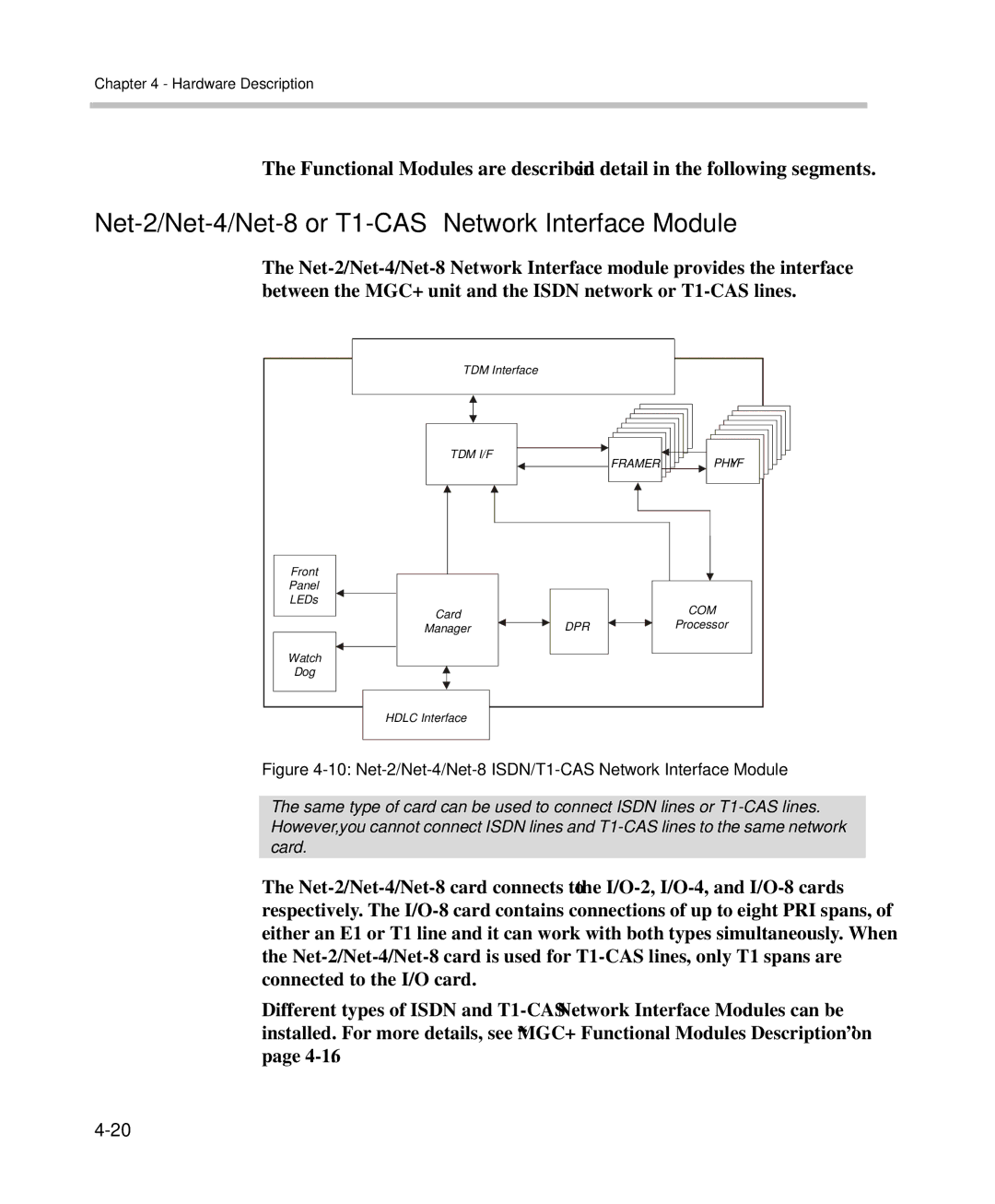 Polycom DOC2238A manual Net-2/Net-4/Net-8 or T1-CAS Network Interface Module 