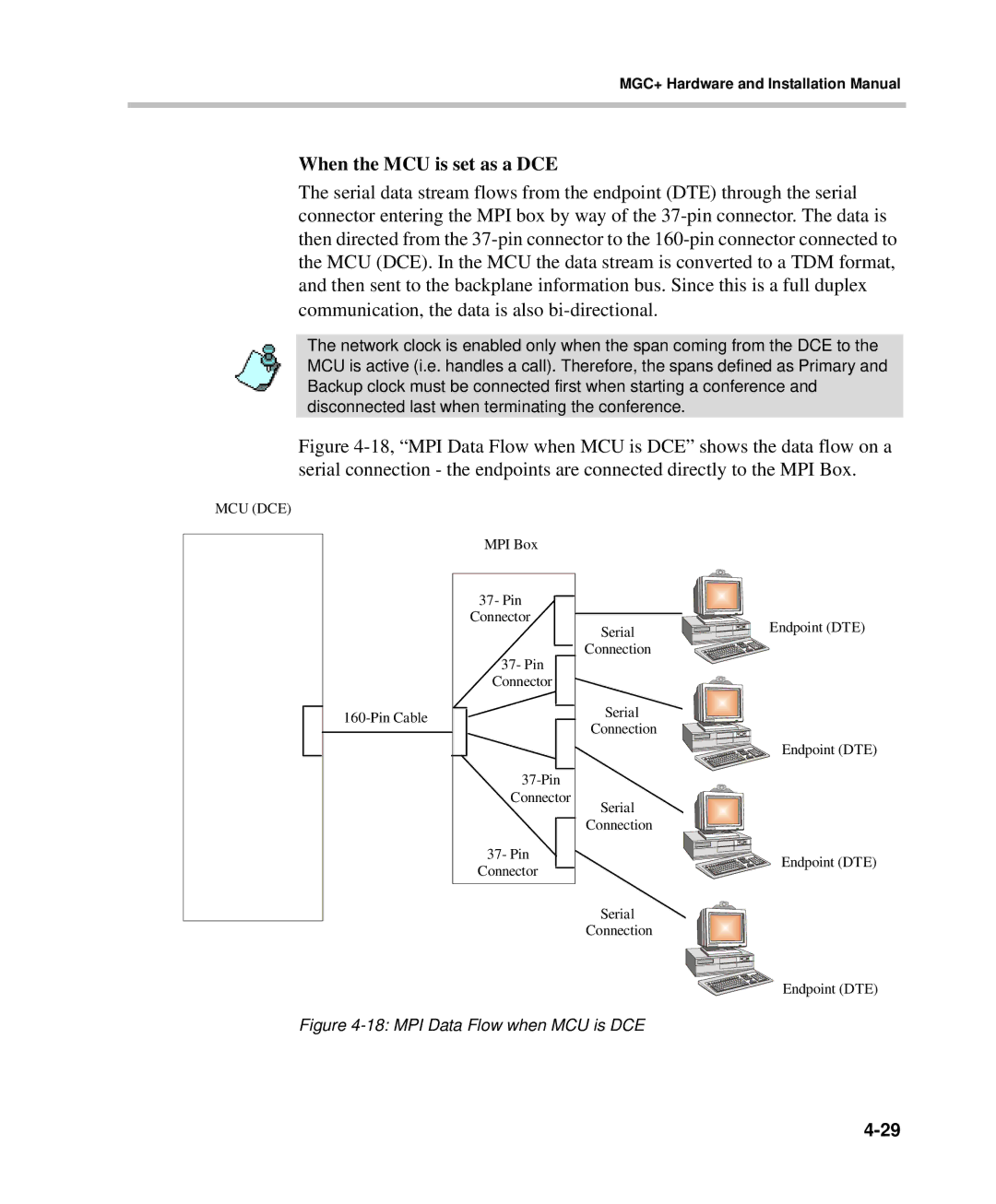 Polycom DOC2238A manual When the MCU is set as a DCE, Mcu Dce 