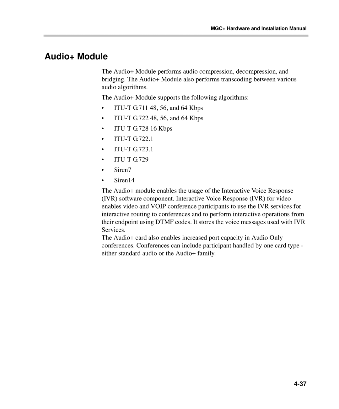 Polycom DOC2238A manual Audio+ Module 