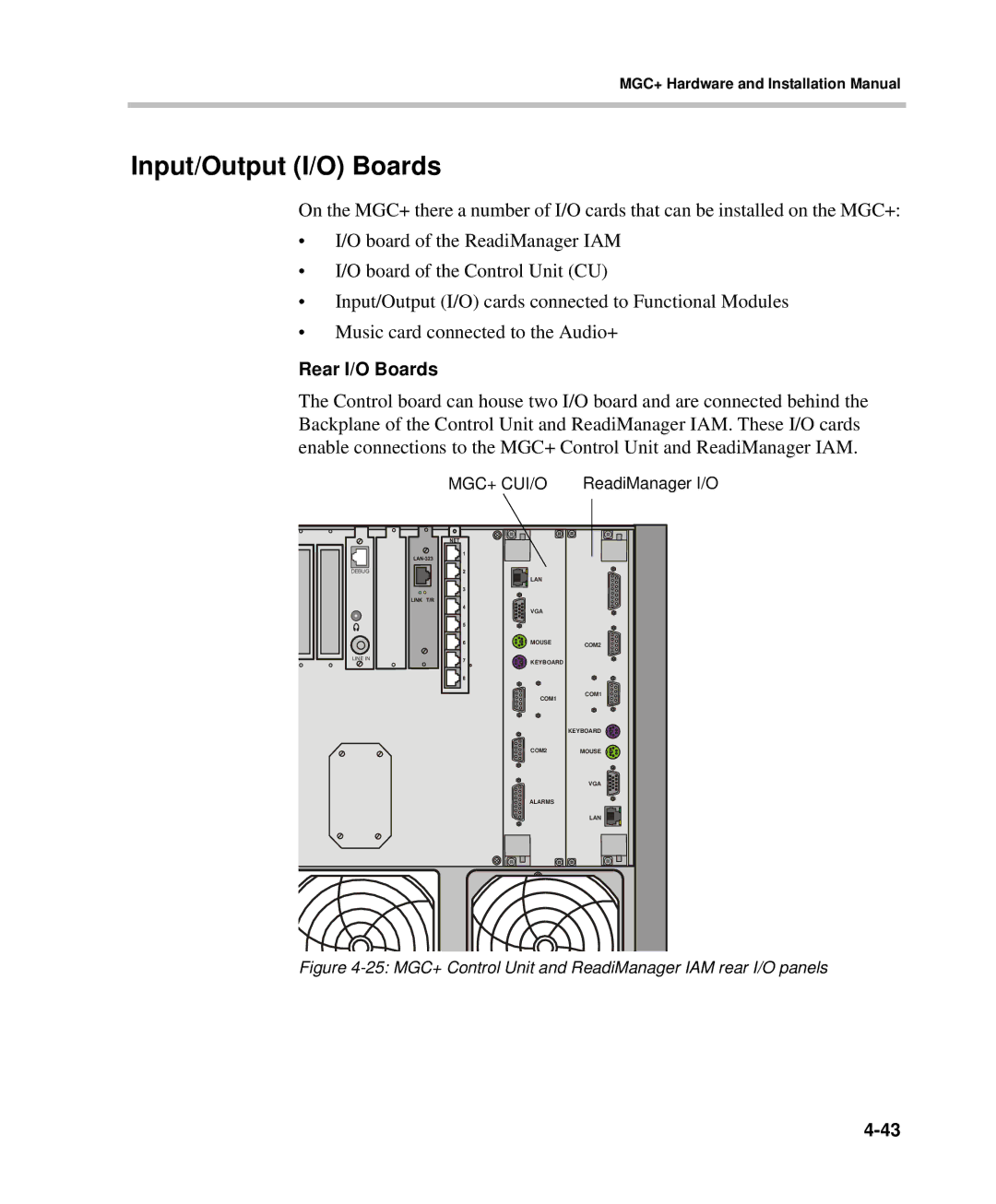 Polycom DOC2238A manual Input/Output I/O Boards, Rear I/O Boards 