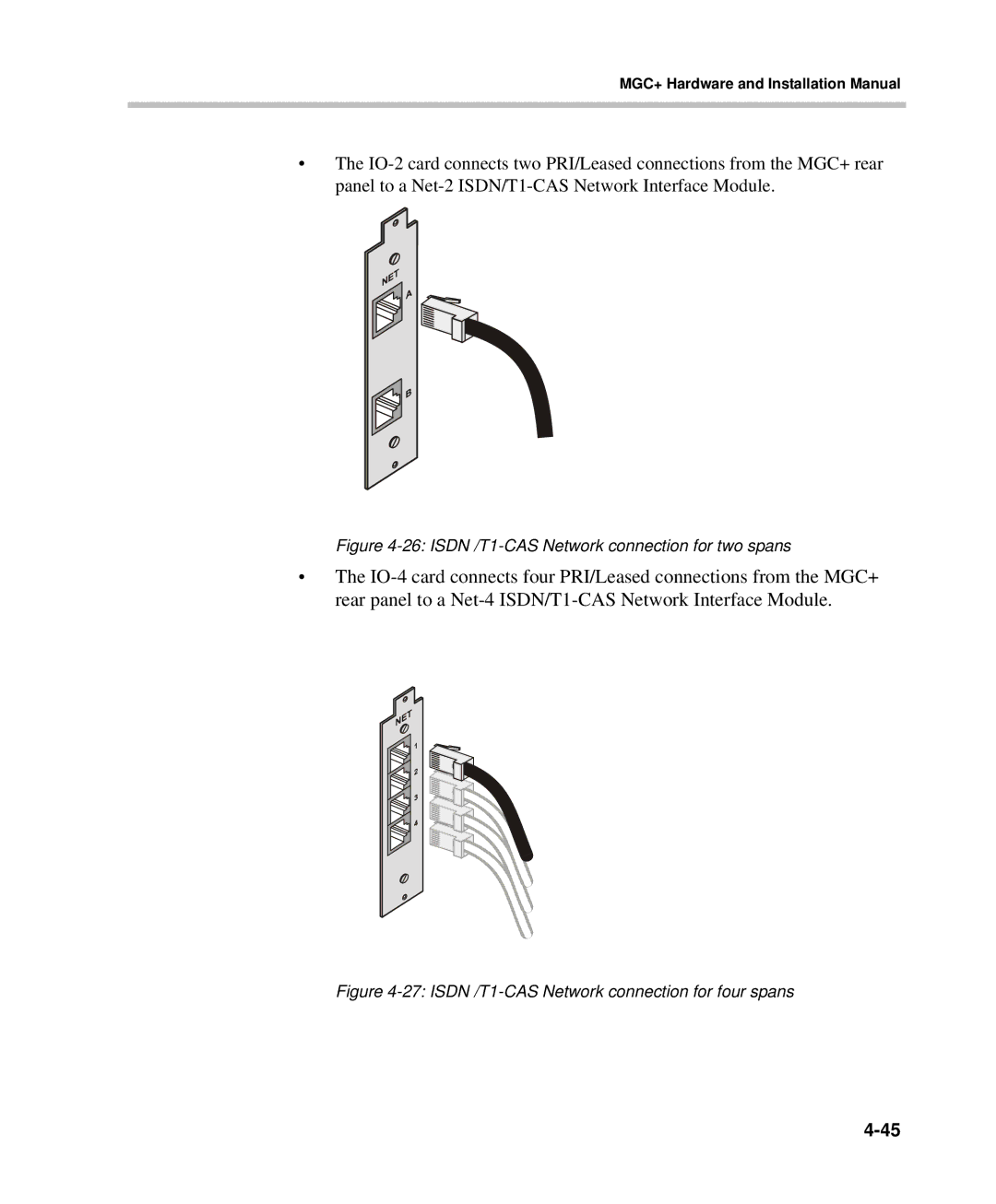 Polycom DOC2238A manual Isdn /T1-CAS Network connection for two spans 