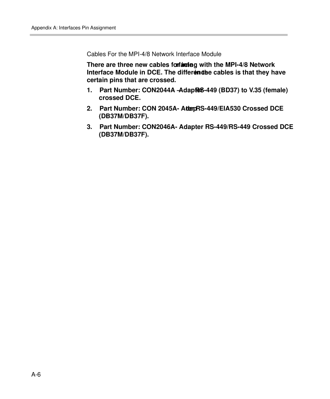 Polycom DOC2238A manual Cables For the MPI-4/8 Network Interface Module 