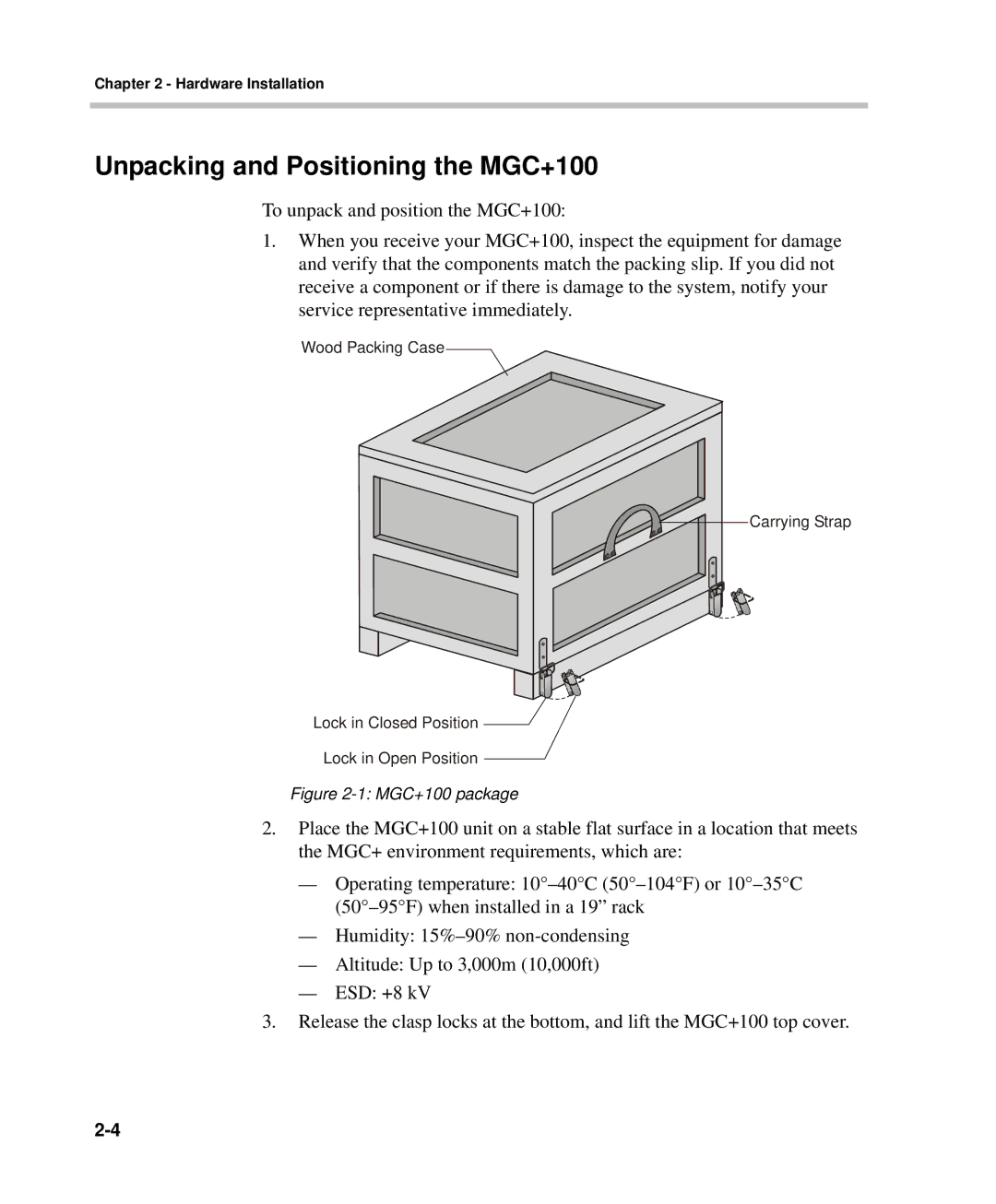 Polycom DOC2238A manual Unpacking and Positioning the MGC+100, MGC+100 package 