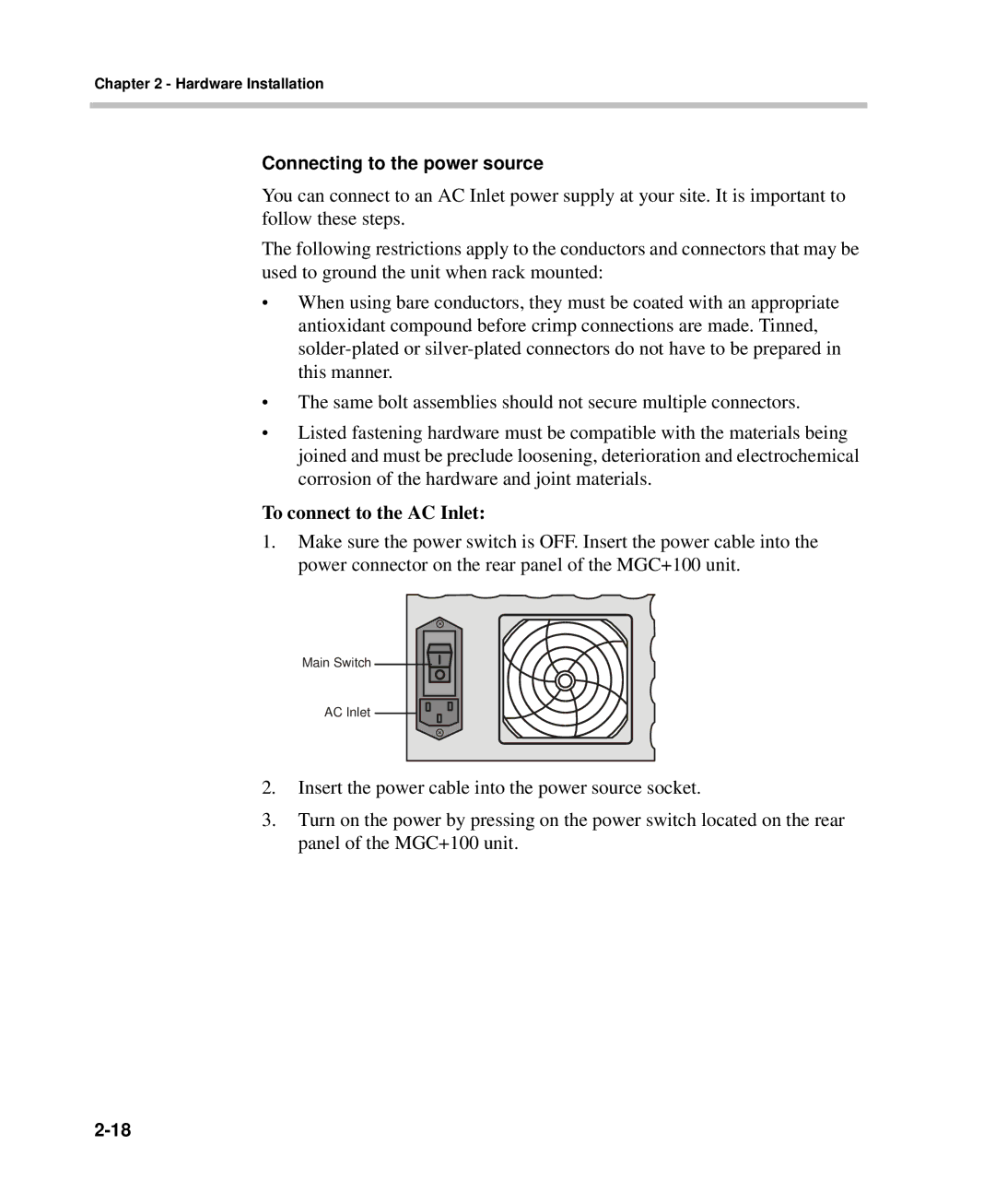 Polycom DOC2238A manual To connect to the AC Inlet, Connecting to the power source 