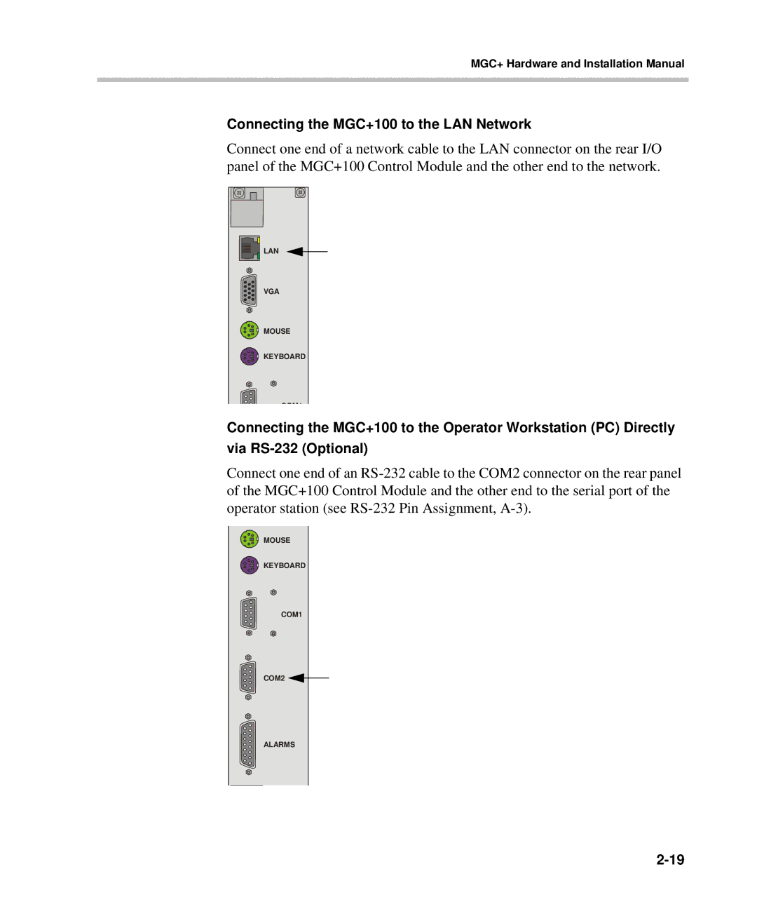 Polycom DOC2238A manual Connecting the MGC+100 to the LAN Network 