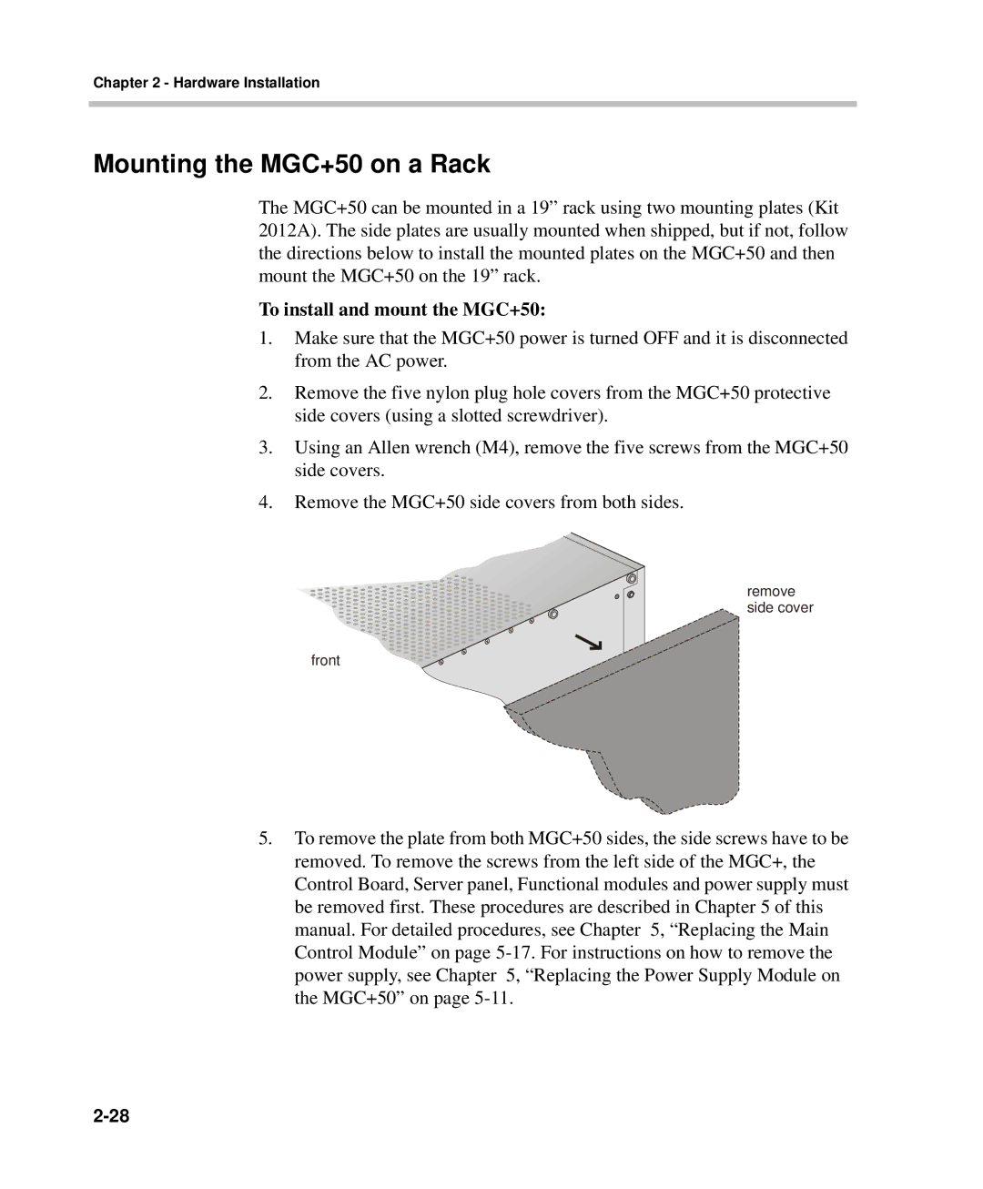 Polycom DOC2238A manual Mounting the MGC+50 on a Rack, To install and mount the MGC+50 