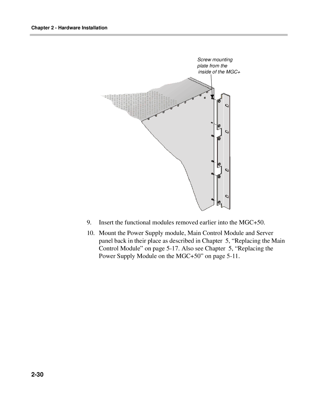 Polycom DOC2238A manual Screw mounting plate from the inside of the MGC+ 