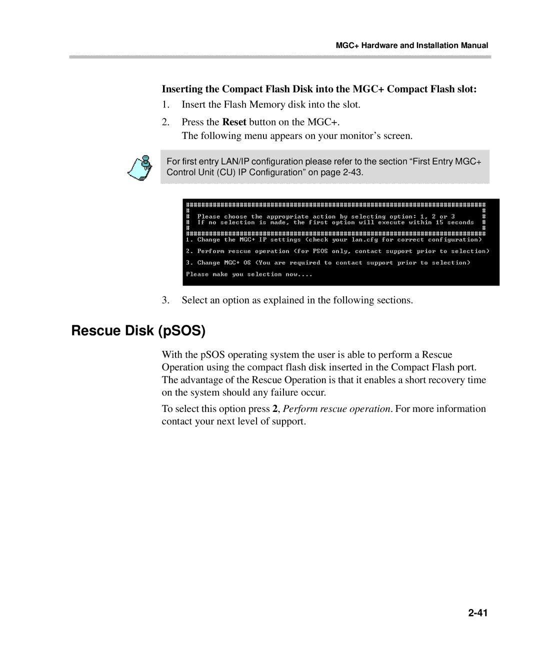 Polycom DOC2238A manual Rescue Disk pSOS 