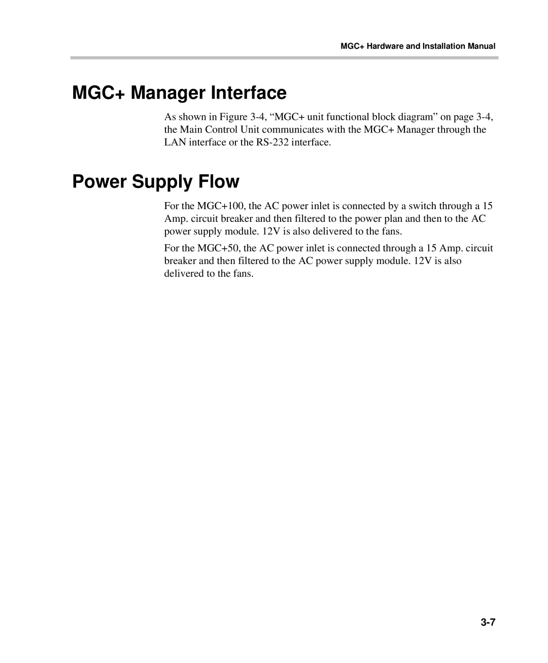 Polycom DOC2238A manual MGC+ Manager Interface, Power Supply Flow 