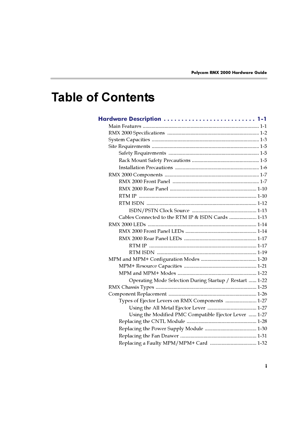 Polycom DOC2547A manual Table of Contents 