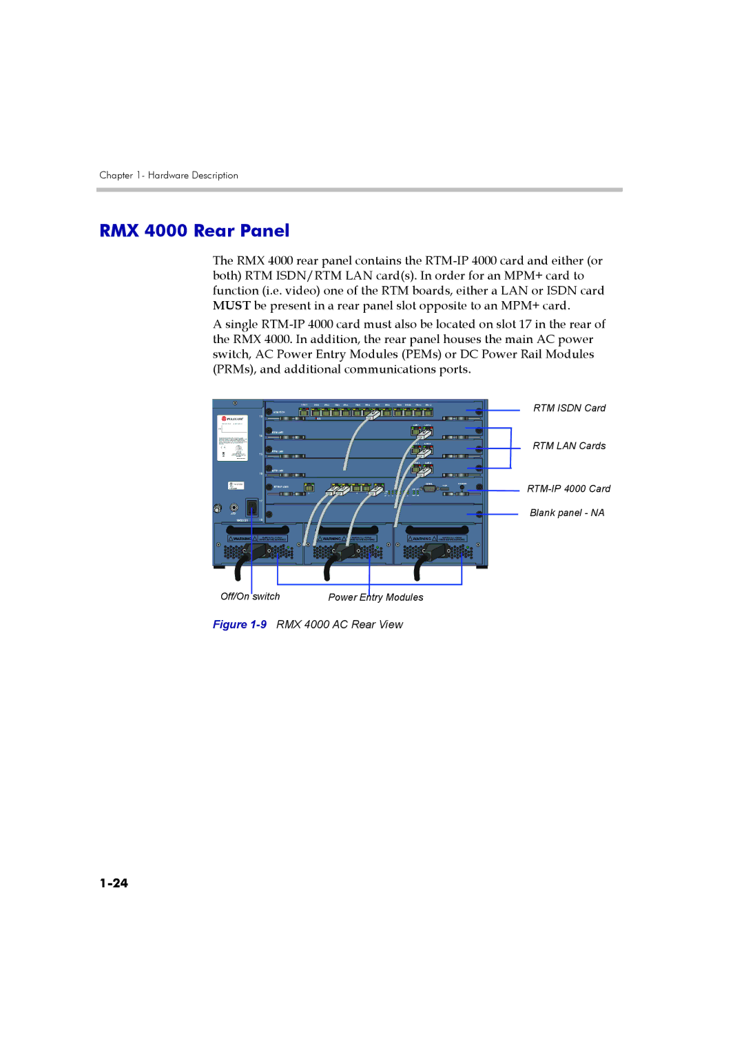 Polycom DOC2548A manual RMX 4000 Rear Panel, 9RMX 4000 AC Rear View 