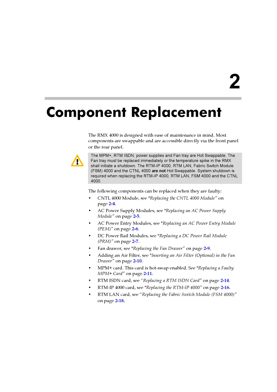 Polycom DOC2548A manual Component Replacement 