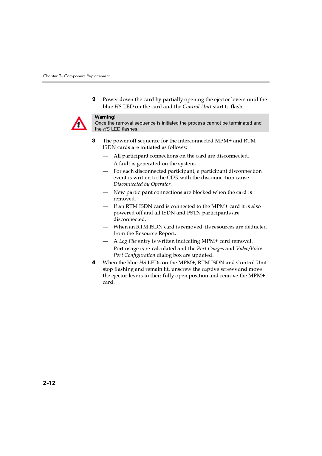 Polycom DOC2548A manual Component Replacement 