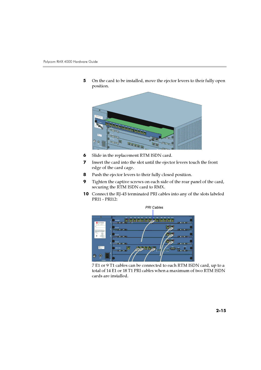 Polycom DOC2548A manual PRI Cables 