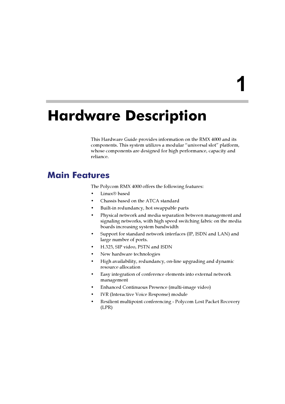 Polycom DOC2548A manual Hardware Description 