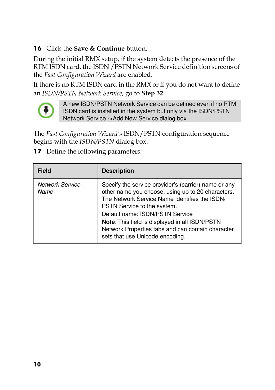 Polycom DOC2551A manual An ISDN/PSTN Network Service, go to Step 